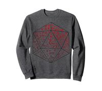 Relleno de Iconos de Dungeons & Dragons D20 Sudadera, Unisex para Adultos, Jaspeado Oscuro, XL
