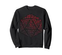 Relleno de Iconos de Dungeons & Dragons D20 Sudadera, Unisex para Adultos, Negro, XXL