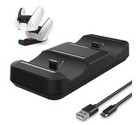 Relleno de Mando ps5 con Accesorios de estación de llenado Dual USB Relleno de Joystick PS5 / Base de llenado inalámbrico rápido con joysticks Dobles para Controlador PS5