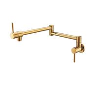 Relleno de marihuana montada en la pared Free -Fitedable Gold Brass Kitchen Tap Spaces Spaces Spaces Spaces Spaceshaving para fácil uso en fregadero LWX