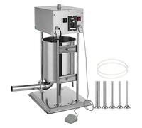 Relleno de salchichas eléctrico de 10L/12L/15L, embutidor de salchichas, fabricante de salchichas, grado comercial Vertical con 5 embudos de llenado Eficiencia(10L (liquefied gas))