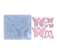 Relleno geométrico brillante, varios estilos, molde de silicona de resina epoxi, llavero, colgante de joyería para decoración de bolsas, varios estilos, molde de piezas en forma de mariposa
