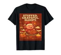 Relleno Grateful Sleepy Axolotl Arte de Acción de Gracias Camiseta
