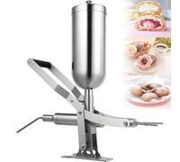 Relleno manual de donas de acero inoxidable de 5 litros de capacidad con 4 boquillas antigoteo, kit completo de llenado para hornear profesional y servicio de alimentos