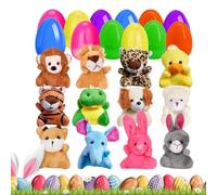 Rellenos de Huevos de Pascua: Huevos con Animales de Peluche, Rellenos de premios de Caza para niños, Juego de decoración de cestas | Huevo de Relleno de simpáticos Juguetes de ani