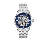 Bulova Sutton Skeleton 96A331 - Reloj Hombre Automático Mecánico 40mm, Esfera Azul Abierta, Caja y Brazalete de Acero Inoxidable, Cristal Zafiro