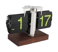 Reloj Abatible hacia Abajo, Reloj Plegable Retro Mecánico Digital con Base de Madera Gruesa, Reloj Minimalista con Tapa Automática, Reloj de Escritorio con Números Grandes, Reloj
