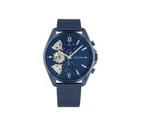 Tommy Hilfiger Reloj Analógico de Cuarzo Multifunción para Hombre con Correa de Malla de Acero Inoxidable Azul - 1710648