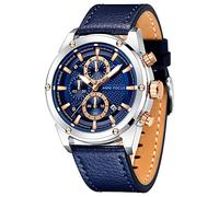 Reloj AIMES cronógrafo impermeable analógico cuarzo movimiento negocios relojes elegante deportivo reloj para hombres reloj de regalo para hombres, D-blue Silver