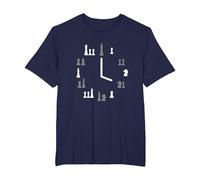 Reloj Ajedrez Camiseta, Hombre Tallas Grandes, Azul Marino, 6X Alto