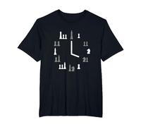 Reloj Ajedrez Camiseta, Hombre Tallas Grandes, Negro, 4X Alto