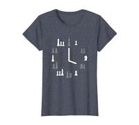 Reloj Ajedrez Camiseta, Mujer, Azul Jaspeado, XL