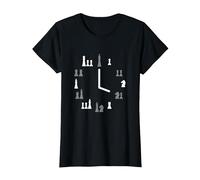 Reloj Ajedrez Camiseta, Mujer, Negro, L