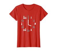 Reloj Ajedrez Camiseta, Mujer, Rojo, L