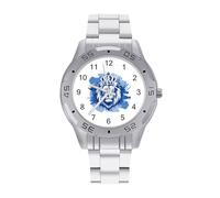 Reloj analógico de cuarzo con correa de reloj de acero inoxidable para hombre, diseño de león y bandera de Honduras