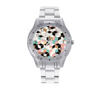 Reloj analógico de cuarzo con textura de mármol para hombre, correa de reloj de acero inoxidable, reloj de pulsera de negocios