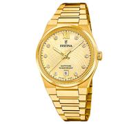 Festina Reloj de mujer F20058/2 Rive Hecho en Suiza Acero inoxidable dorado Cristal zafiro 10 ATM
