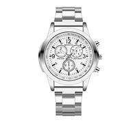 Reloj analógico de cuarzo para hombre, acero inoxidable, deportivo, para hombre, blanco, talla única