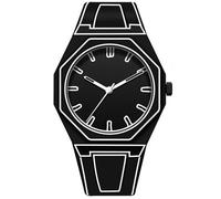 Reloj analógico de cuarzo para hombre, diseño minimalista y creativo, elegante y deportivo, para hombre, Negro -