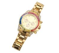 Reloj Analógico de Cuarzo para Hombre, Reloj Analógico de Cuarzo para Negocios, Cronógrafo para Uso Diario (Gold)