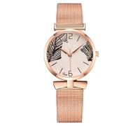 Reloj analógico de cuarzo para mujer, de metal, casual, para mujer ciega, negro, talla única, pulsera