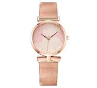 Reloj analógico de cuarzo para mujer, de metal, casual, para mujer ciega, rosa, talla única, pulsera