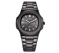 Reloj analógico de pulsera deportivo para hombre, cuarzo inoxidable, reloj de moda para hombre, reloj de correr para niñas, negro, talla única