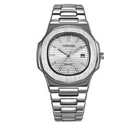 Reloj analógico de pulsera deportivo para hombre, cuarzo inoxidable, reloj de moda para hombre, reloj de correr para niñas, plata, talla única