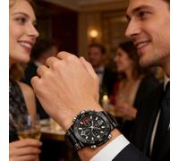 Reloj Analógico Digital,Con Doble Pantalla Luminosa - Pulsera de para Hombres - Para Actividades Deportivas, Ocasiones Formales, Entornos de Negocios, Uso en Oficina, Desplazamiento Diario y Viajes