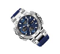 Reloj Analógico Digital Hombre, Modelo de Brillante con Doble Pantalla | Pulsera de Hombre | Deporte Ocio Oficina Viajes Diarios y Viajes, y plateado, Se référer au descriptif, pulsera
