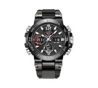 Reloj Analógico Digital Hombre, Modelo de Brillante con Doble Pantalla | Pulsera de Hombre | Deporte Ocio Oficina Viajes Diarios y Viajes, negro, Se référer au descriptif