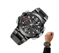 Reloj analógico digital: pantalla doble luminosa, construcción resistente al agua, tamaño de 24 x 4,8 x 2 cm, diseño práctico y elegante | Reloj de pulsera para deportes Oficina de negocios formal Des