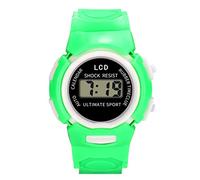 Reloj analógico LED digital deportivo para niñas, reloj electrónico para niños, aprendizaje de videojuegos, verde, talla única