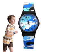 Reloj analógico para niños, relojes de cuarzo para niños | Camuflage impermeable Camuflage Child Quartz Wallwatch - Muñeco de pulsera al aire libre deportivo, reloj de aprendizaje divertido, herramien