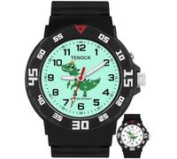 Reloj analógico para niños y niñas, reloj de dinosaurio y unicornio para aprender a decir la hora con luz nocturna, impermeable, hora militar, relojes de banda suave para edades de 4 a 10 años, gran