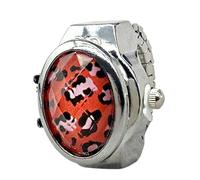 Reloj anular, reloj de anillo digital | Anillo de reloj de reloj con tapa abatible | Anillos abiertos ligeros para mujer, suministros de moda para cumpleaños, San Valentín, Navidad, rojo, Se référer