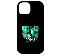 Reloj Aqua verde azulado claro, odio, copia el gráfico aguamarina verde azulado claro Carcasa para iPhone 14