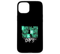 Reloj Aqua verde azulado claro, odio, copia el gráfico aguamarina verde azulado claro Carcasa para iPhone 15 Plus
