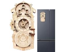 Reloj astronómico con imanes para nevera, calcomanía magnética de recuerdo, recuerdo decorativo de viaje, imán coleccionable vintage, diseño artístico único, regalo perfecto para decoración de cocina