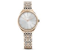 Swarovski Reloj Attract, Brazalete de metal, Blanco, PVD tono oro