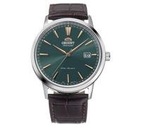 Orient Bambino RA-AC0F13E30B - Reloj automático para hombre, exclusivo europeo, cristal de zafiro, caja de acero inoxidable, correa de piel, 41,6 mm, fondo de caja de exposición