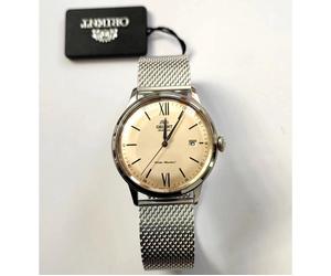 reloj automático hombre Orient Bambino Maestro RA-AC0020G dial beige 40.5mm correa acero malla (admite cuerda manual)