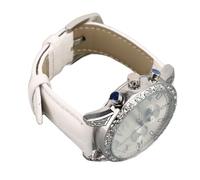 Reloj Automático para Hombre, Reloj de Pulsera Mecánico con Calendario y Fases Lunares para Uso Diario (Correa Blanca con Esfera Blanca.)