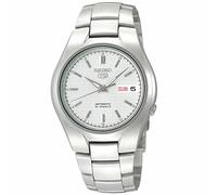 Reloj automático para hombre Seiko 5 esfera plateada/blanca de acero inoxidab...