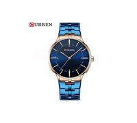 (Reloj azul) Reloj de pulsera deportivo de cuarzo militar de moda Curren de marca de lujo superior para