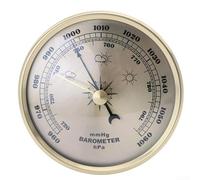 Reloj barómetro doméstico con marco de metal con manómetro mecánico para monitorear los cambios climáticos sin baterías (130 mm)