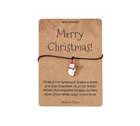 Reloj barómetro hecho a mano con diseño de Papá Noel, con cuentas de cerámica suave, A, talla única