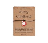 Reloj barómetro hecho a mano con diseño de Papá Noel, con cuentas de cerámica suave, C, talla única