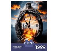 Reloj Bosque Camino 1000 Piezas Puzzle para Adultos Naturaleza Atemporal Puzzle Clásico, Cochetón Reciclado - Hit De Las Familias, Entrena El Cerebro, Oficina 52x38cm/1000pcs