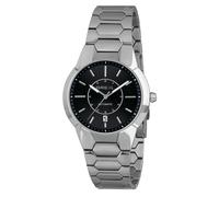 BREIL Reloj Men's New One Esfera Negra Movimiento Time-Only - 3 LANZAS AUTOMATICAS y Pulsera DE Acero Plateado TW2030